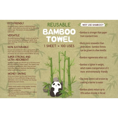 Reusable Bamboo Towels Super Strong Ultra Absorbent Eco-Friendly - Eco Wonders