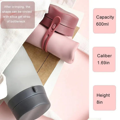 600ml Foldable Water Bottles Soft Flask Sports Drinking Water - Eco Wonders