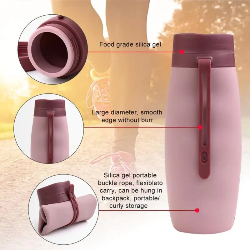 600ml Foldable Water Bottles Soft Flask Sports Drinking Water - Eco Wonders