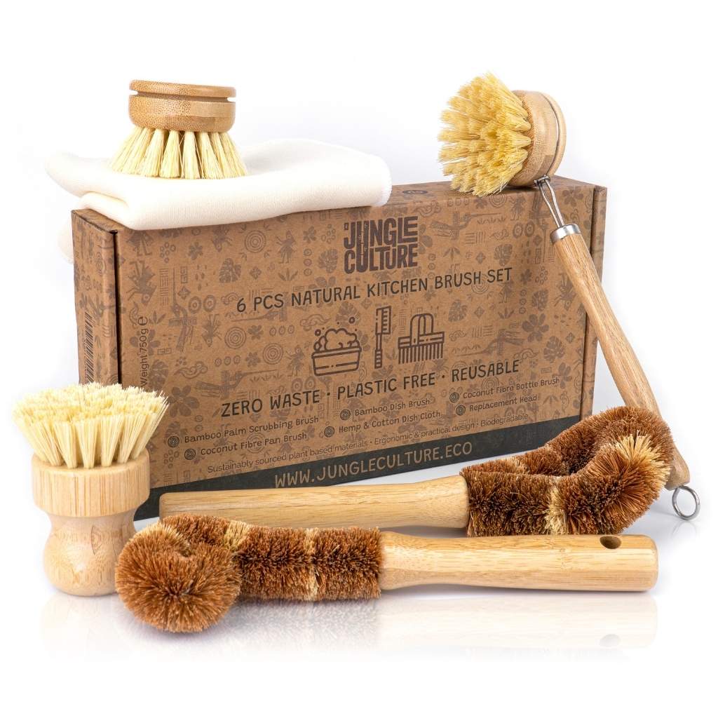 Bamboo Dish Brush Set | Eco-friendly Washing Up Brushes - Eco Wonders