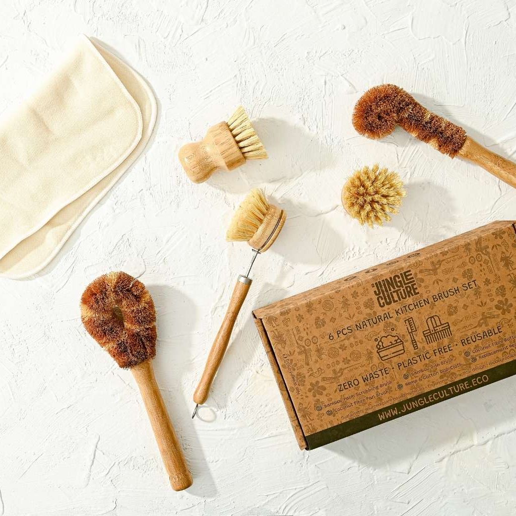 Bamboo Dish Brush Set | Eco-friendly Washing Up Brushes - Eco Wonders