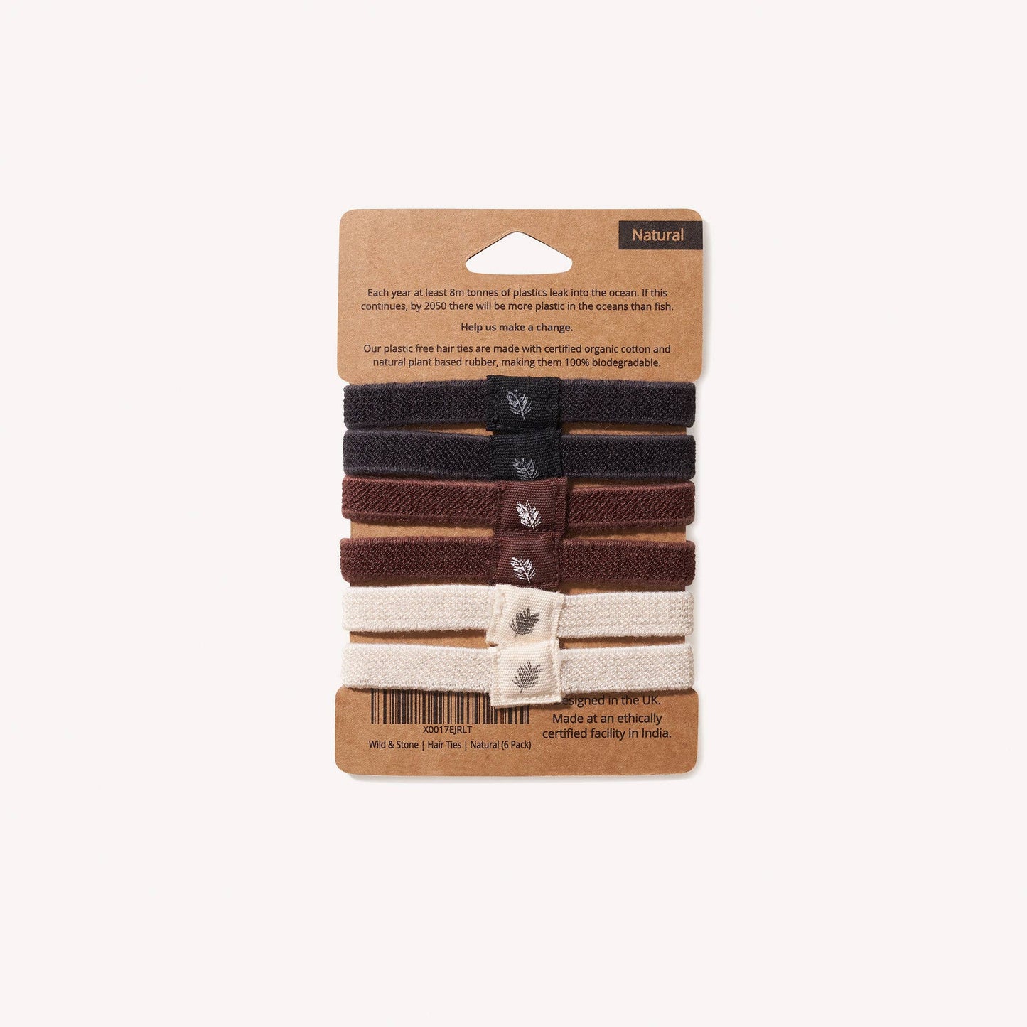 Hair Ties - Plastic Free - 6 Pack - Eco Wonders