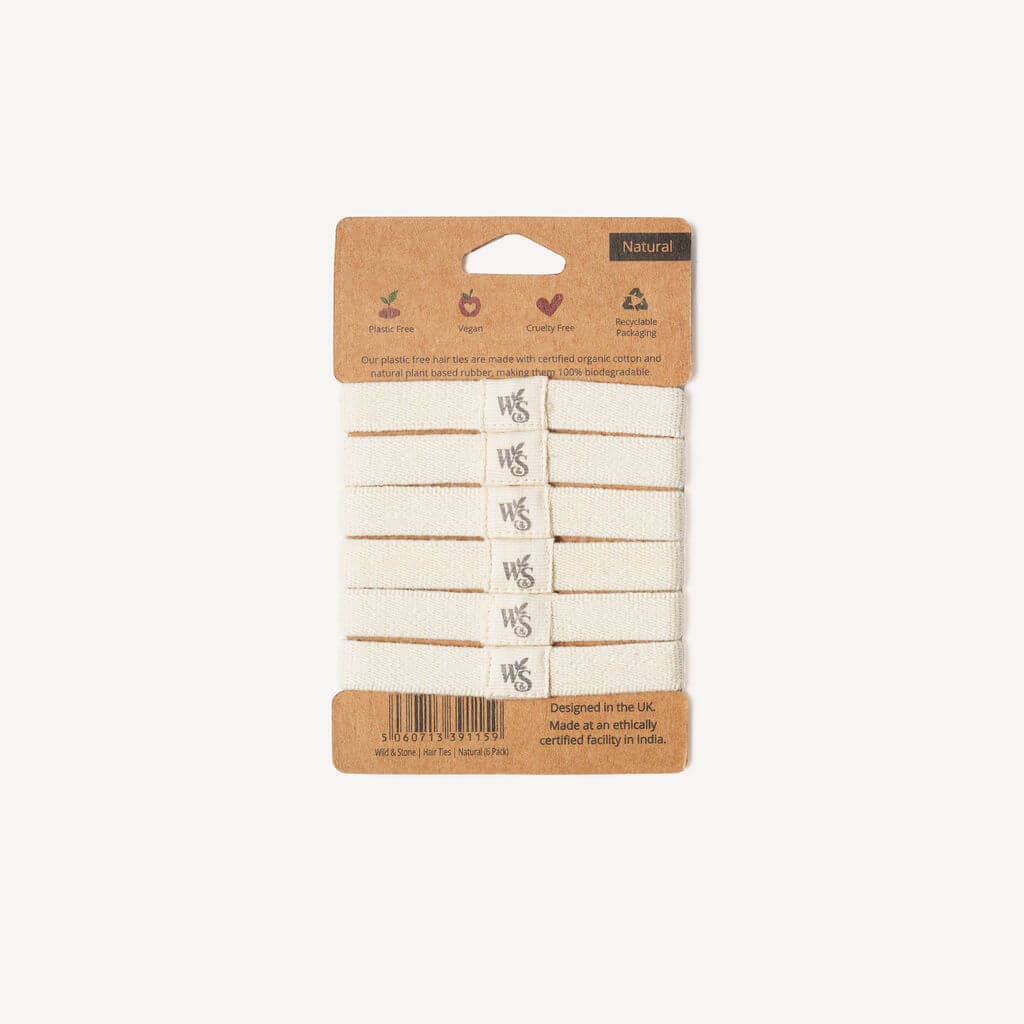 Hair Ties - Plastic Free - 6 Pack - Eco Wonders